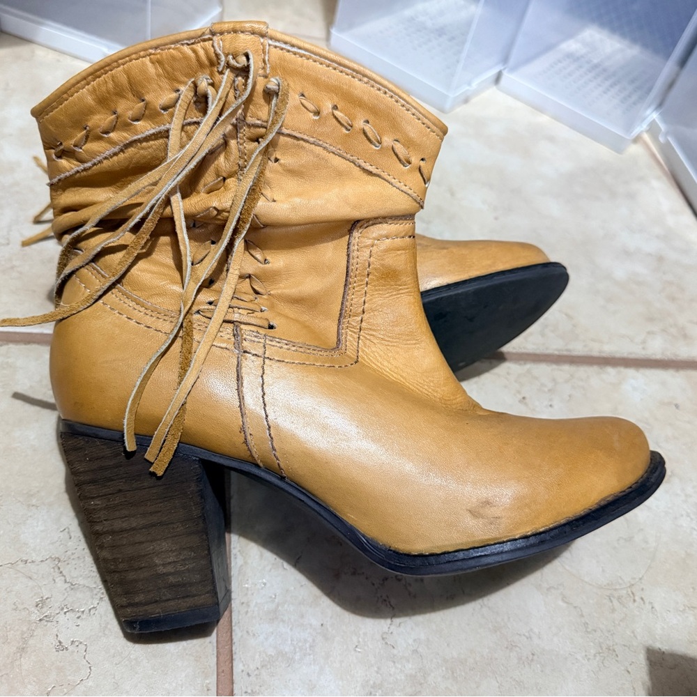 Naughty Monkey Tan Heeled Boots